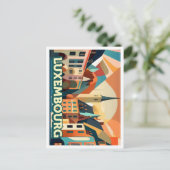 ルクセンブルク旅行芸術的カラフル ポストカード (スタンド正面)