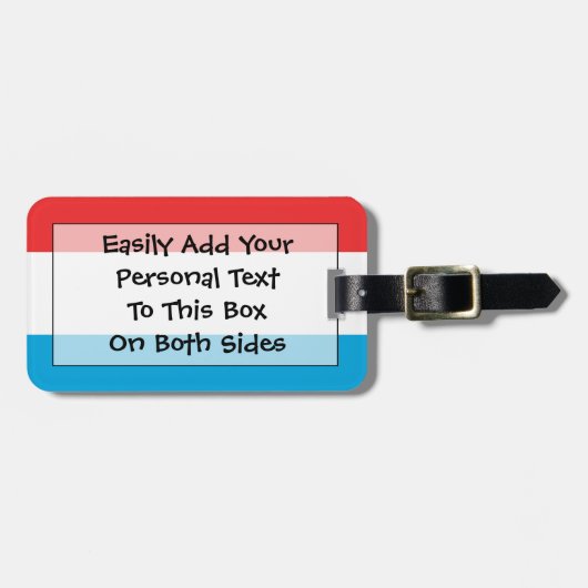 ルクセンブルク簡単ID個人用フラグ ラゲッジタグ (正面横)