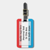 ルクセンブルク簡単ID個人用フラグ ラゲッジタグ (正面縦)