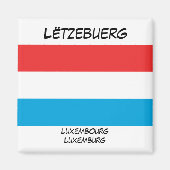 ルクセンブルク言語国旗の正方形マグネット マグネット (正面)
