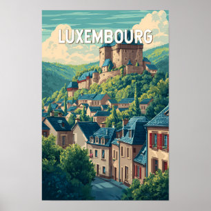 ルクセンブルク イラスト 旅行 アート ヴィンテージ ポスター