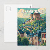 ルクセンブルク イラスト 旅行 アート ヴィンテージ ポストカード (正面/裏面)