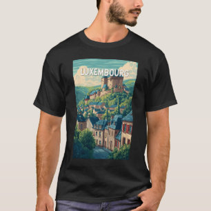 ルクセンブルク イラスト 旅行 アート ヴィンテージ Tシャツ