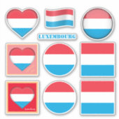 ルクセンブルク ステッカー & 国旗, ハート / スポーツ シール (正面)