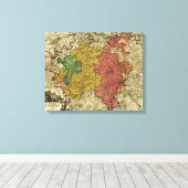 ルクセンブルク – パノラママップルクセンブルク キャンバスプリント (インサイチュ (ウッドフロア))