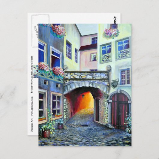 ルクセンブルク – ボヘミアンイラストレーション絵を描ズ ポストカード (正面/裏面)