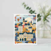 ルクセンブルグアートヴィンテージトラベルイラストレーション ポストカード (スタンド正面)