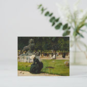 ルクセンブルグガーデンキャンバス印刷 ポストカード (スタンド正面)