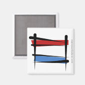 ルクセンブルグブラシ国旗 マグネット (正面/裏面)