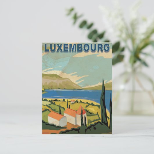 ルクセンブルグヴィンテージ旅行ポスター ポストカード (スタンド正面)