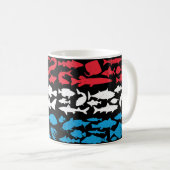 ルクセンブルジャン国旗 – 魚釣りデザイン コーヒーマグカップ (正面右)
