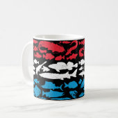 ルクセンブルジャン国旗 – 魚釣りデザイン コーヒーマグカップ (正面左)