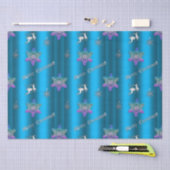 ルクセンブルークリスマススノーフレークとトナカイ 薄葉紙 (クラフト)