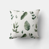 ルクセンホワイトグリーン植物性プリント枕 クッション (裏面)