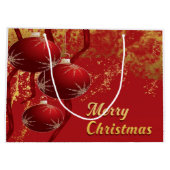 ルクセンレッドと金ゴールドクリスマスオーナメント ラージペーパーバッグ (裏面)