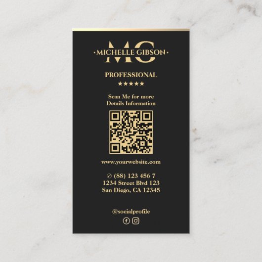 ルクセ不動産仲介業者フォトフェイク金ゴールドマーケティングモノグラム 名刺 (裏面)