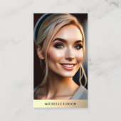 ルクセ不動産仲介業者フォトフェイク金ゴールドマーケティングモノグラム 名刺 (正面)