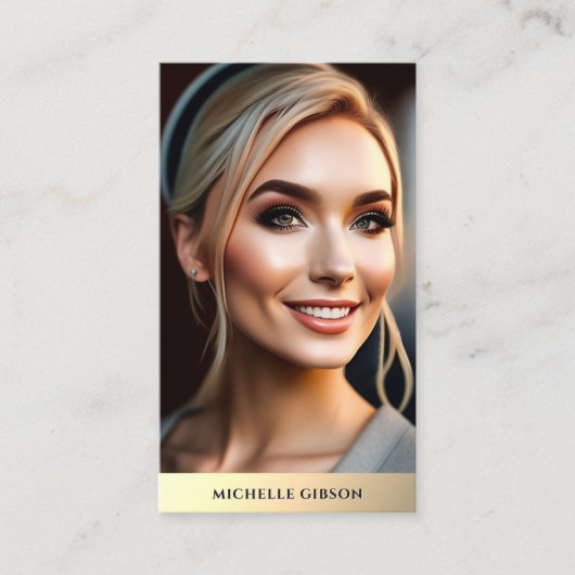 ルクセ不動産仲介業者フォトフェイク金ゴールドマーケティングモノグラム 名刺 (正面)