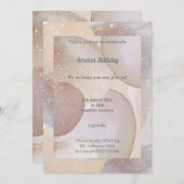 ルクセ宇宙バブルバースデーパーティーの招待状 招待状 (正面/裏面)