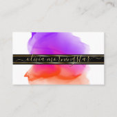 ルクセ抽象芸術ウォーターカラーインクブロッツコーラルバイオレット 名刺 (正面)