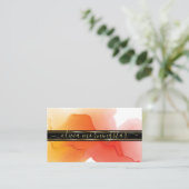 ルクセ抽象芸術ウォーターカラーインクブロッツサンゴ 名刺 (スタンド正面)