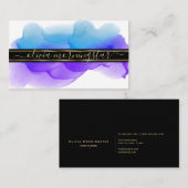 ルクセ抽象芸術水彩インクブロツインディゴコバルト 名刺 (正面/裏面)