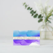 ルクセ抽象芸術水彩インクブロツインディゴコバルト 名刺 (スタンド正面)