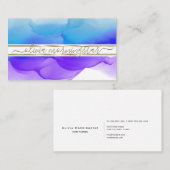 ルクセ抽象芸術水彩インクブロツインディゴコバルト 名刺 (正面/裏面)