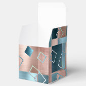 ルクセ抽象芸術 |銅バラ金ゴールドとティール（緑がかった色）形状 フェイバーボックス (オープン)