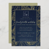 ルクセ海軍金ゴールドクラフトバラフローラ工房イベント 招待状 (正面/裏面)