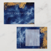 ルクセ海軍金ゴールド水色ギフト券カード 名刺 (正面/裏面)