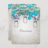 ルクセ素朴メイスンジャール海軍ターコイズ 招待状 (正面/裏面)