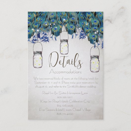 ルクセ素朴メイソンジャール海軍ターコイズ孔雀 エンクロージャーカード (正面)