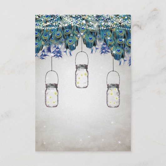ルクセ素朴メイソンジャール海軍ターコイズ孔雀 エンクロージャーカード (裏面)