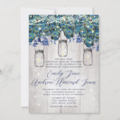 ルクセ素朴メイソンジャール海軍ターコイズ孔雀 招待状 (正面)