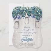 ルクセ素朴メイソンジャール海軍ターコイズ孔雀 招待状 (裏面)