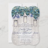 ルクセ素朴メイソンジャール海軍ターコイズ孔雀 招待状 (正面)