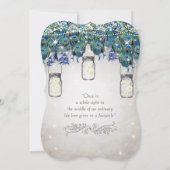 ルクセ素朴メイソンジャール海軍ターコイズ孔雀 招待状 (裏面)