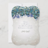 ルクセ素朴メイソンジャール海軍ターコイズ孔雀 招待状 (裏面)