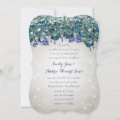 ルクセ素朴メイソンジャール海軍ターコイズ孔雀 招待状 (正面)