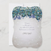 ルクセ素朴メイソンジャール海軍ターコイズ孔雀 招待状 (裏面)