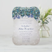 ルクセ素朴メイソンジャール海軍ターコイズ孔雀 招待状 (スタンド正面)