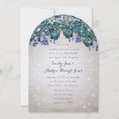 ルクセ素朴メイソンジャール海軍ターコイズ孔雀 招待状 (正面)