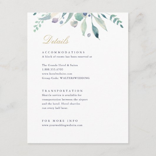 ルクセ結婚フローラ詳細 エンクロージャーカード (正面)