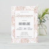 ルクセ赤面ピンクローズ金ゴールドフローラキンセアニェラ 招待状 (スタンド正面)