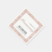 ルクセ赤面ピンクローズ金ゴールドフローラ引っ越し祝いパーティー スタンダードカクテルナプキン (角)