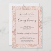 ルクセ赤面ピンクローズ金ゴールドフローラ開会式 招待状 (正面)