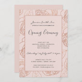 ルクセ赤面ピンクローズ金ゴールドフローラ開会式 招待状 (正面/裏面)