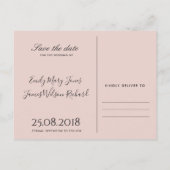 ルクセ赤面ピンクローズ金ゴールド救フローラOUR DATE 案内ポストカード (裏面)