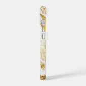 ルクセ金ゴールドとアイボリーモンスターリーフ iPhone 15ケース (左側面)